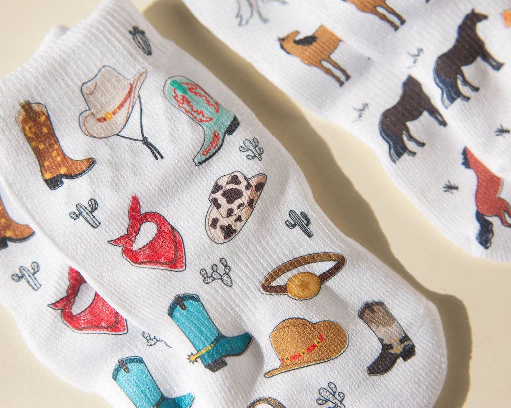 Squid Socks - Cowboy - Baby Socks / Kids Socks with Non-Slip Silicone