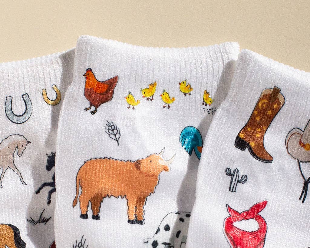 Squid Socks - Cowboy - Baby Socks / Kids Socks with Non-Slip Silicone