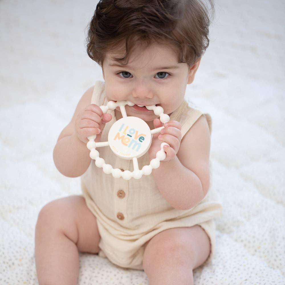 Bella Tunno - I Love Mom Happy Teether: Off White