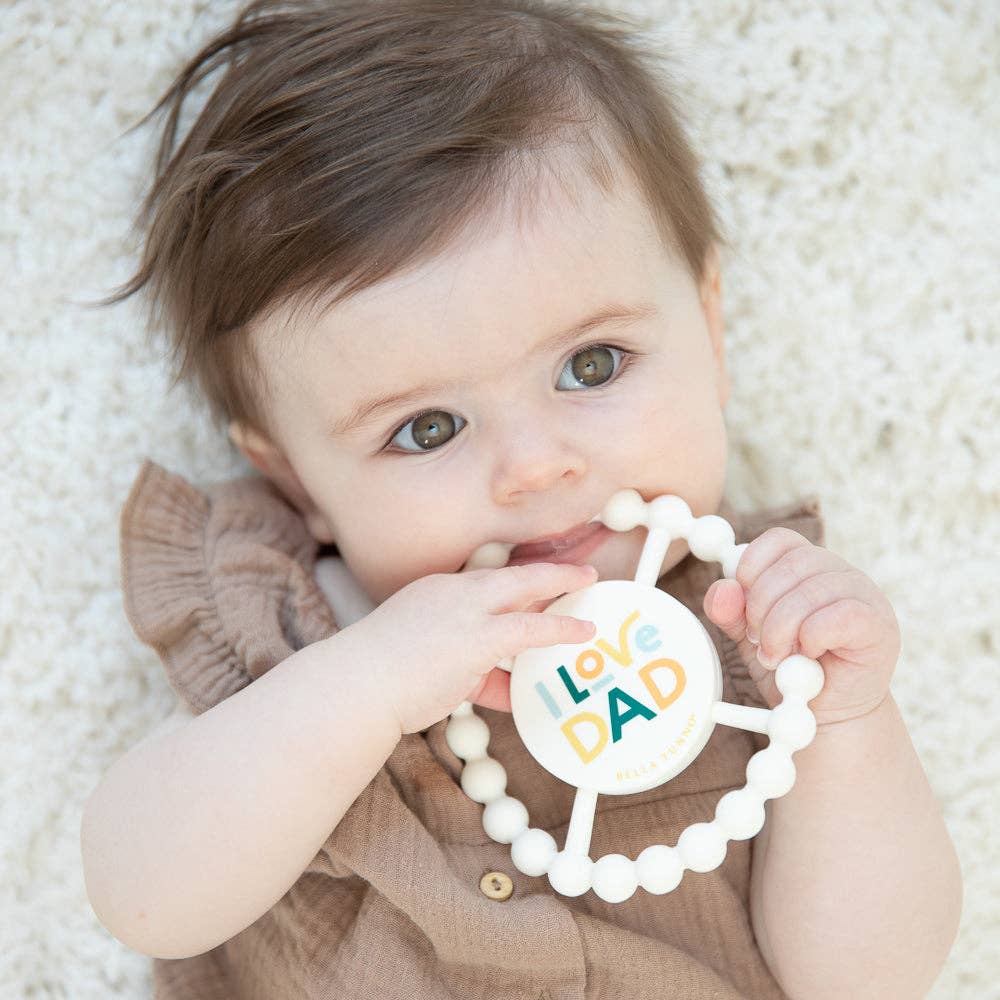 Bella Tunno - I Love Dad Happy Teether: Off White