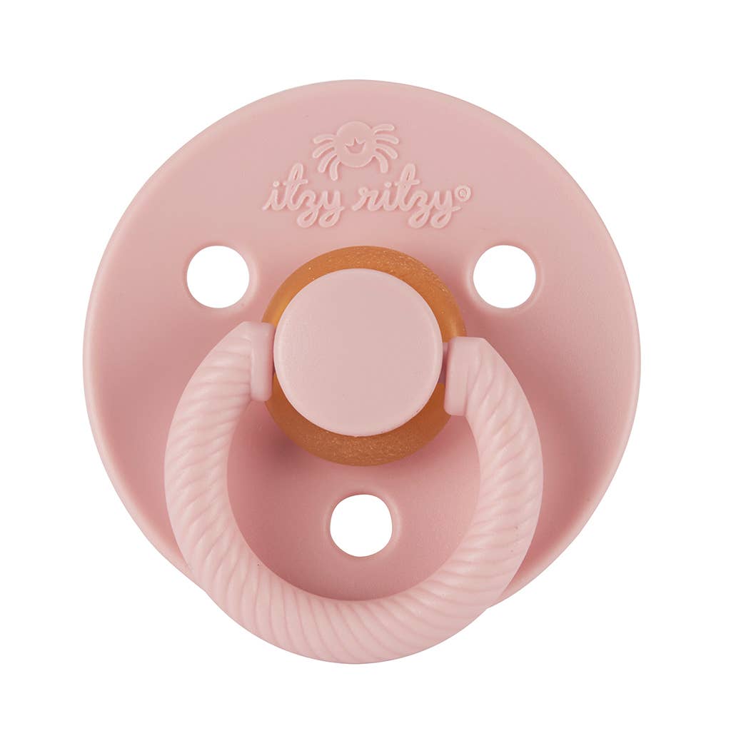 Itzy Ritzy - Itzy Soother™ Natural Rubber Paci Sets: Blossom + Rosewood (0-6m)