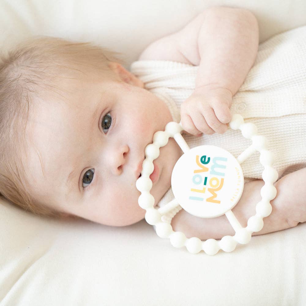 Bella Tunno - I Love Mom Happy Teether: Off White