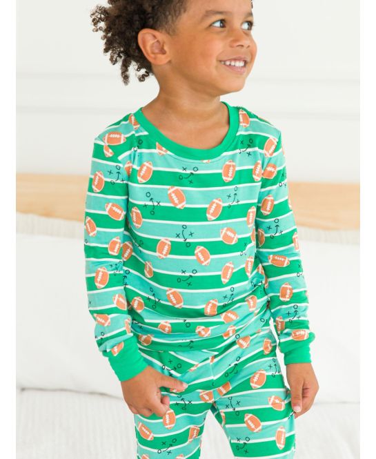 RuffleButts + RuggedButts - Long Sleeve Pajama Set - Tackles & Touchdowns