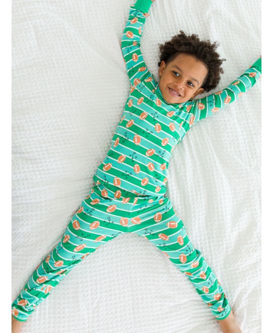 RuffleButts + RuggedButts - Long Sleeve Pajama Set - Tackles & Touchdowns