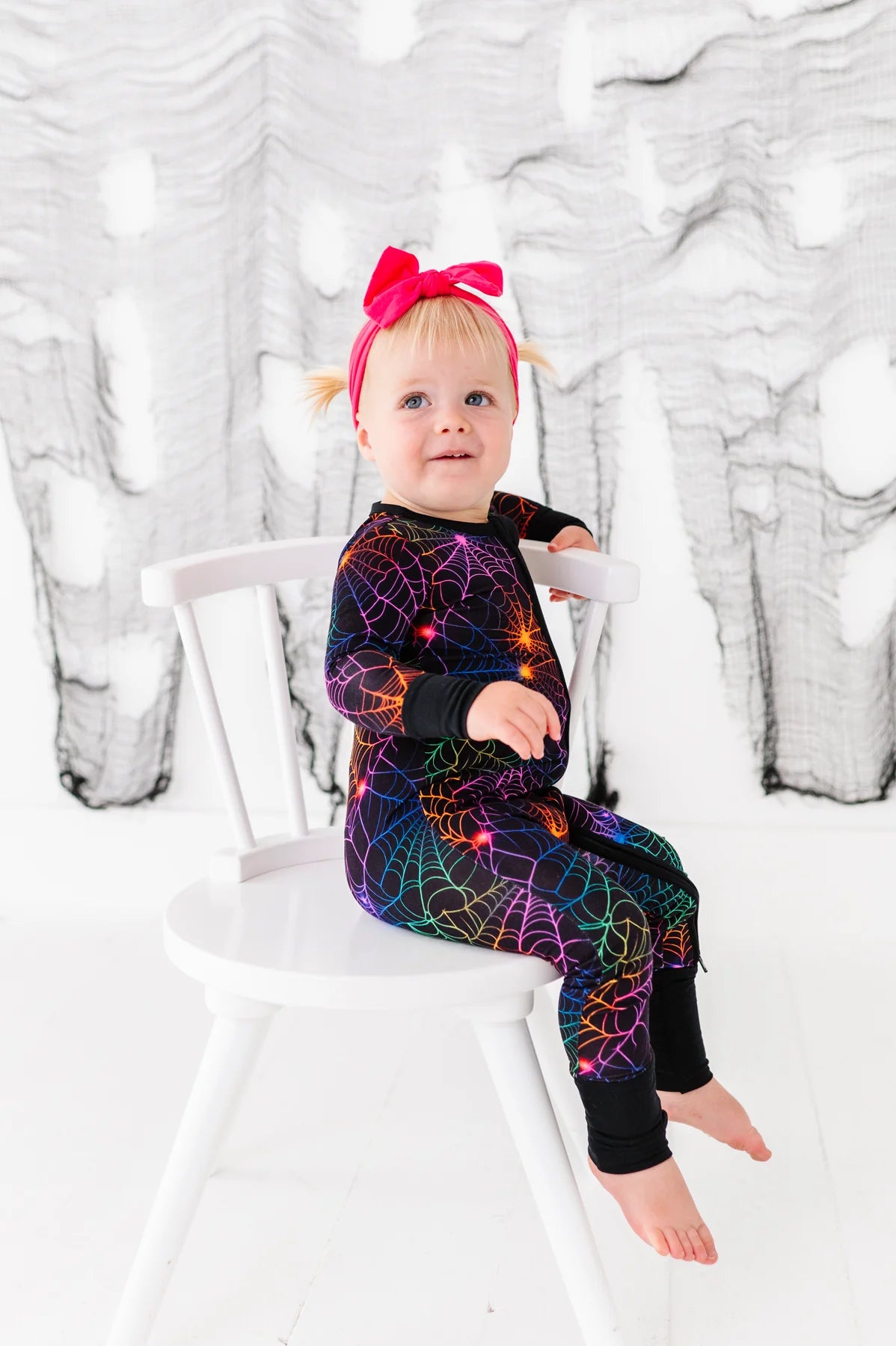 Birdie Bean - Neon Webs Convertible Romper PJ