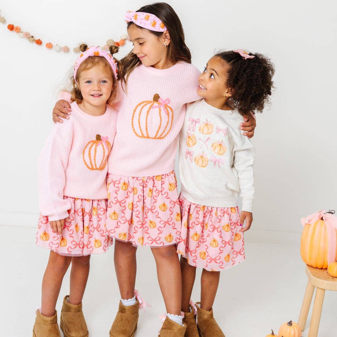 Sweet Wink - Pumpkin Tulle Bow Clip - Hair Bows - Fall