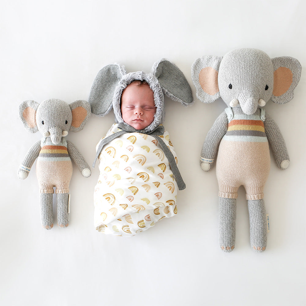 cuddle + kind - Evan the Elephant Handknit Dolls