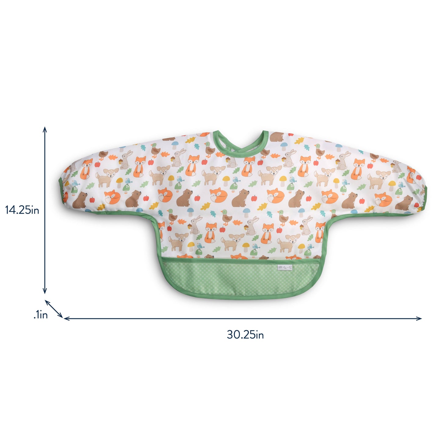 Itzy Ritzy - Itzy Everywhere Bib™ - Long Sleeve Water-resistant Bib: Woodland