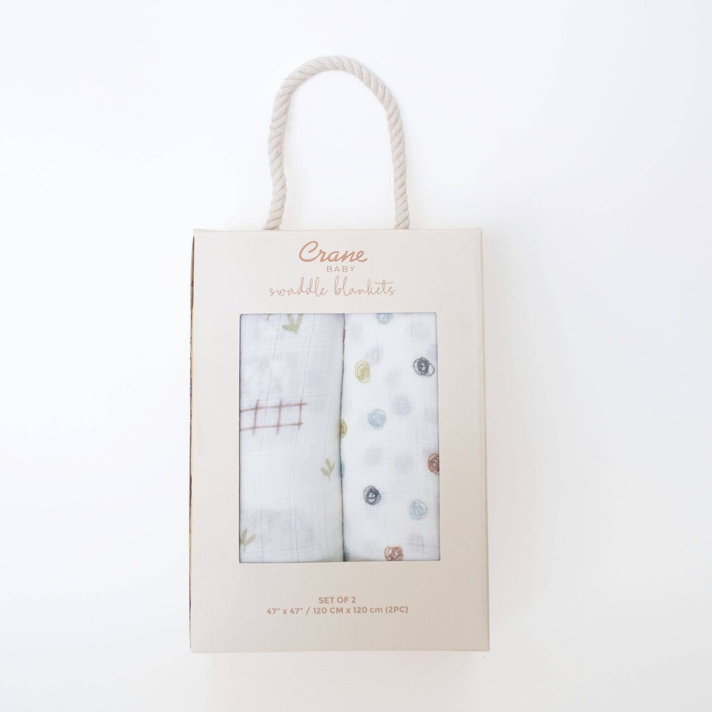 Crane Baby - Charlie 2-pc. Farmhouse Tractor/Dot Swaddle Set
