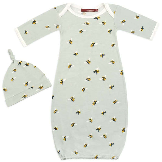 Milkbarn - Organic Newborn Gown & Hat Set | Bumblebee