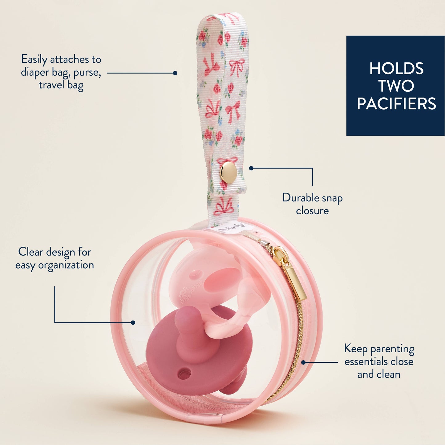 Itzy Ritzy - Itzy Paci Case™ - Ribbons & Roses