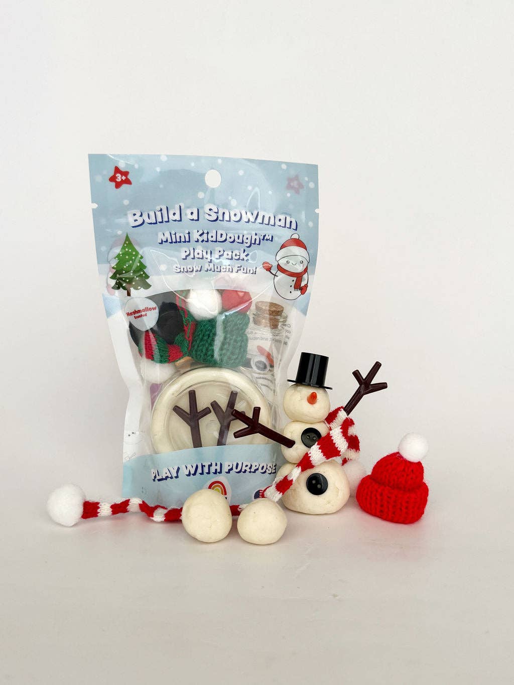 Earth Grown KidDoughs (KidDoughs by EGKD) - Build a Snowman Mini KidDough Play Pack