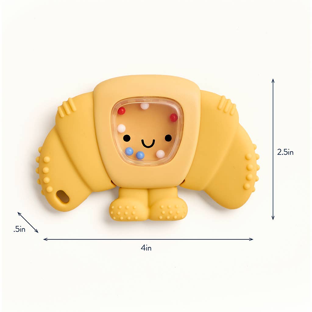 Itzy Ritzy - Sweetie Shake Plus™ - Teething + Rattle Toy: Croissant