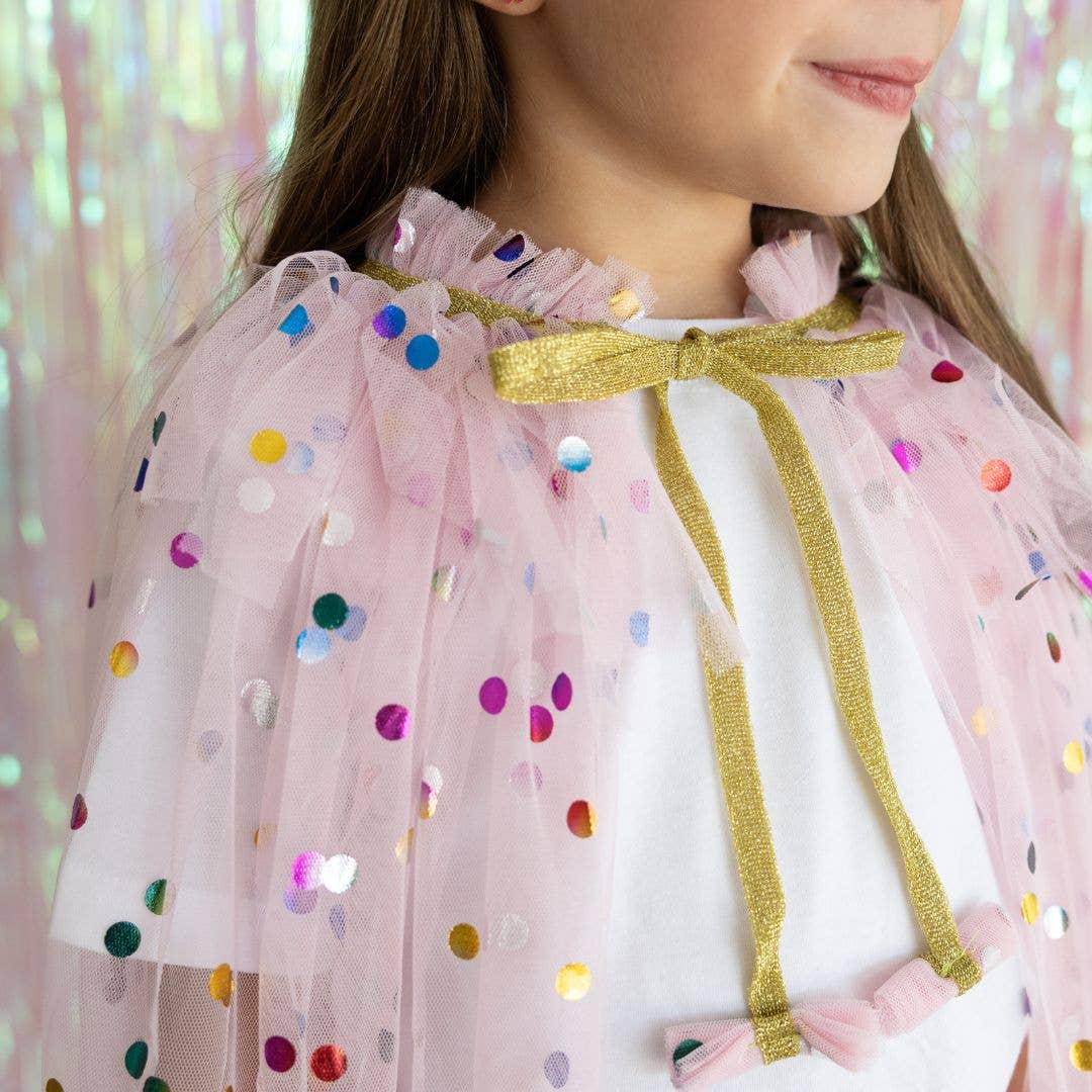 Sweet Wink - Pink Confetti Cape - Kids Dress Up Cape