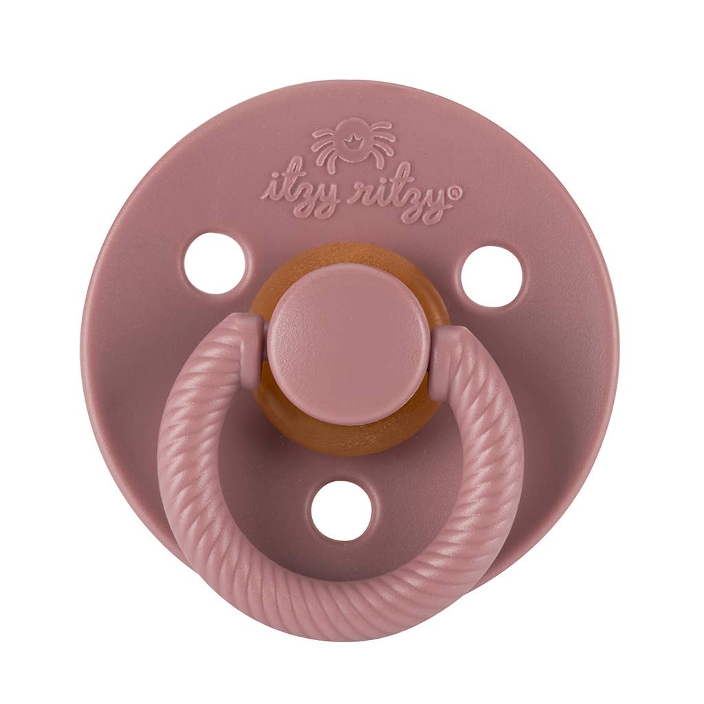 Itzy Ritzy - Itzy Soother™ Natural Rubber Paci Sets: Blossom + Rosewood (0-6m)