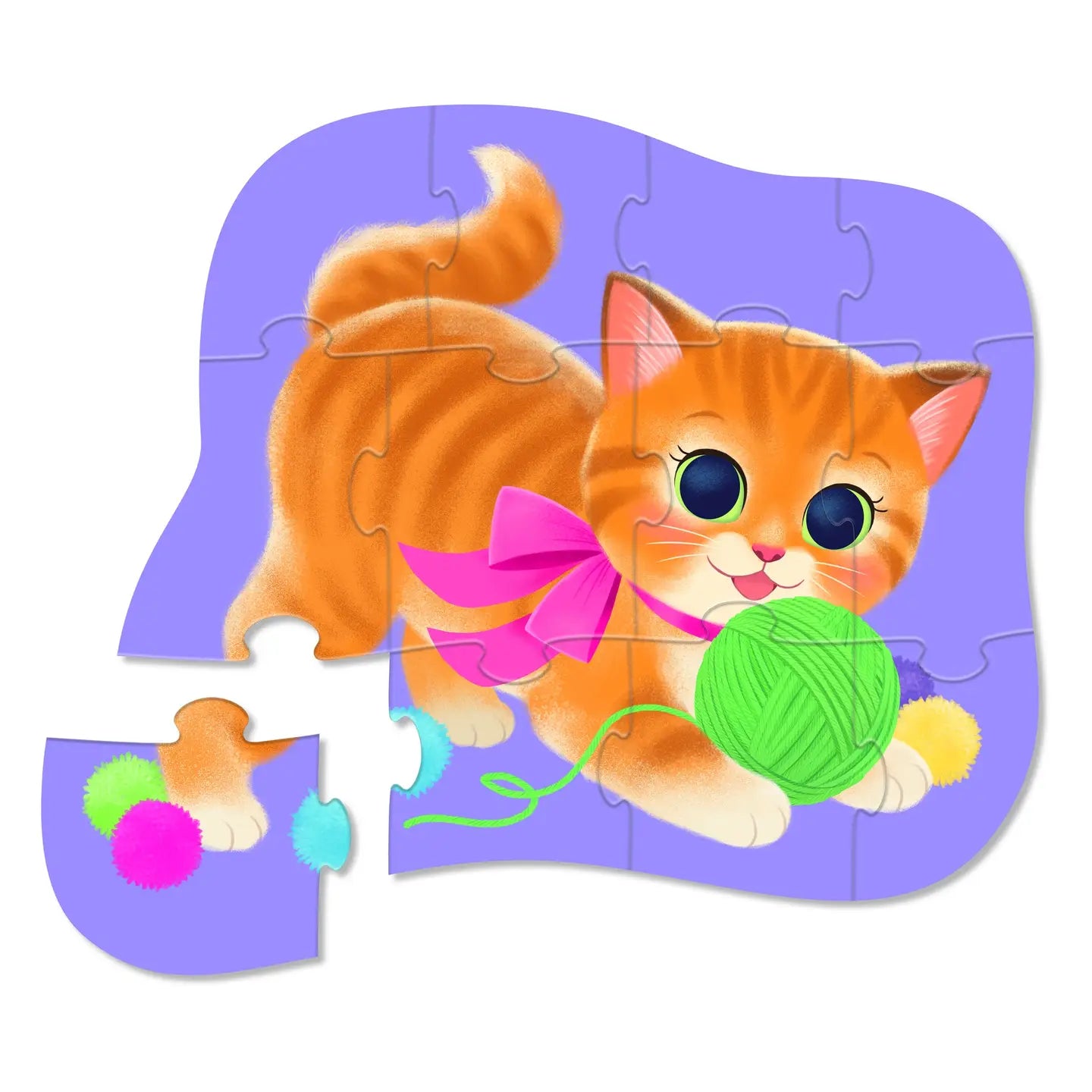 Crocodile Creek - 12 pc Mini Shaped Box Puzzle - Cute Kitten