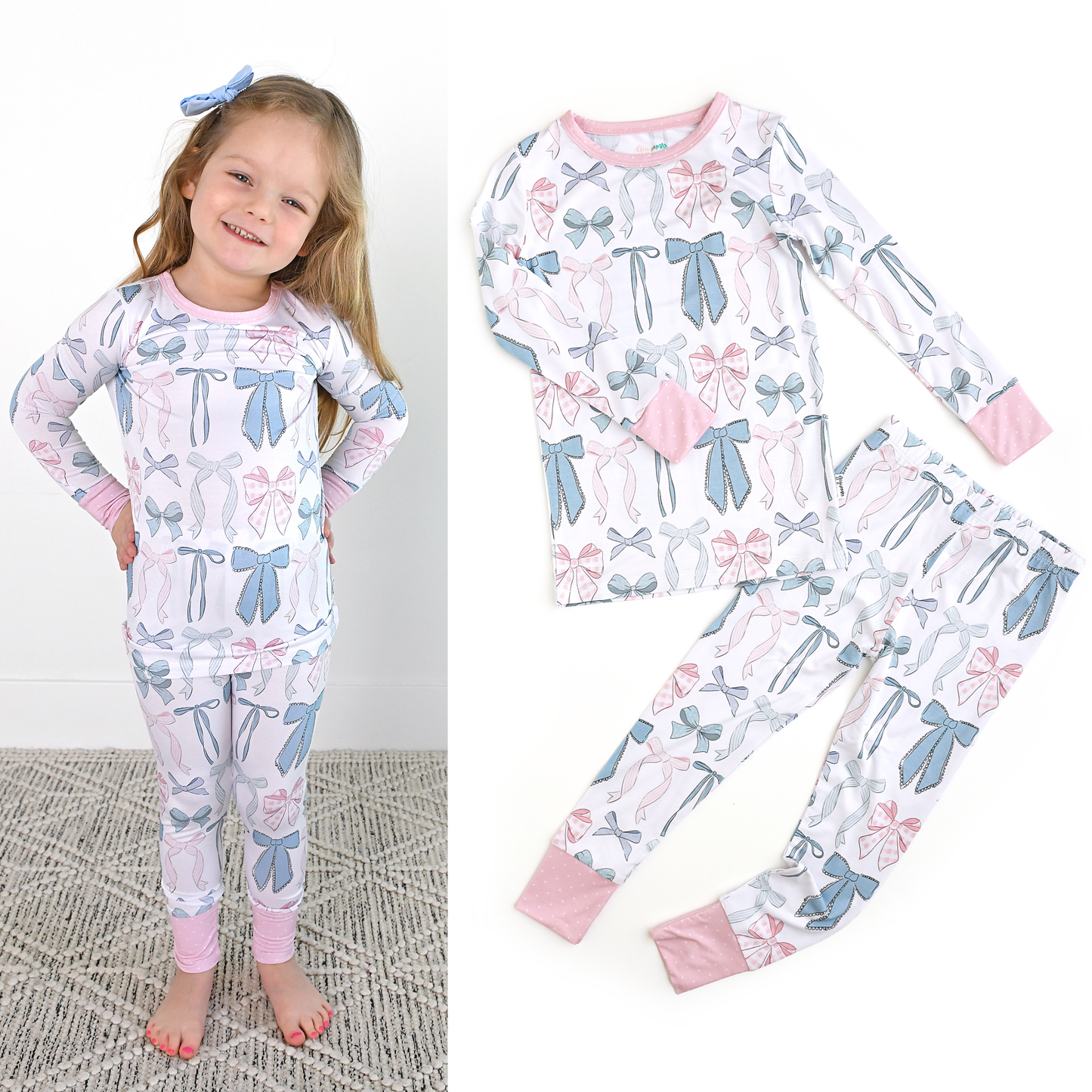 Gigi and Max - Samantha Bows TWO PIECE - NO BUTTON Bamboo Kids Lounge