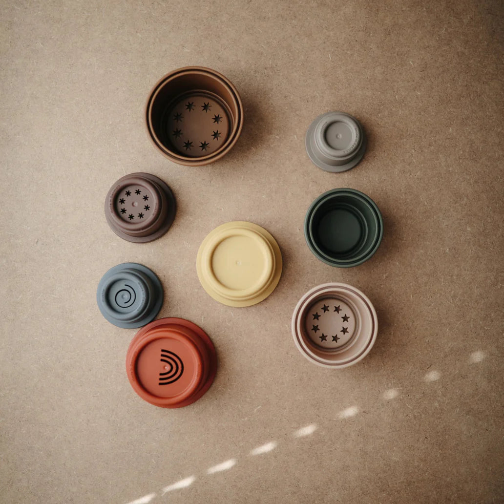 Mushie - Stacking Cups Toy in Retro