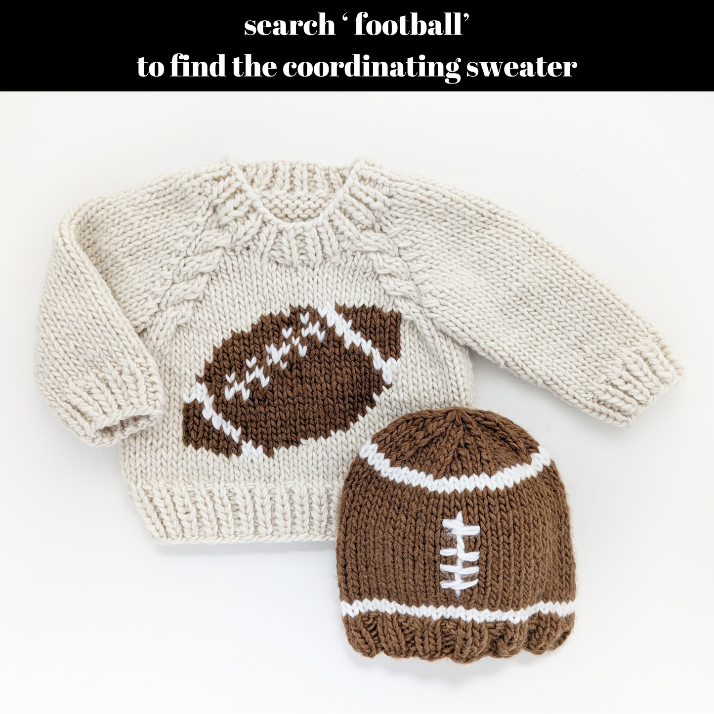 Huggalugs - Knit Football Beanie Game Day Hat