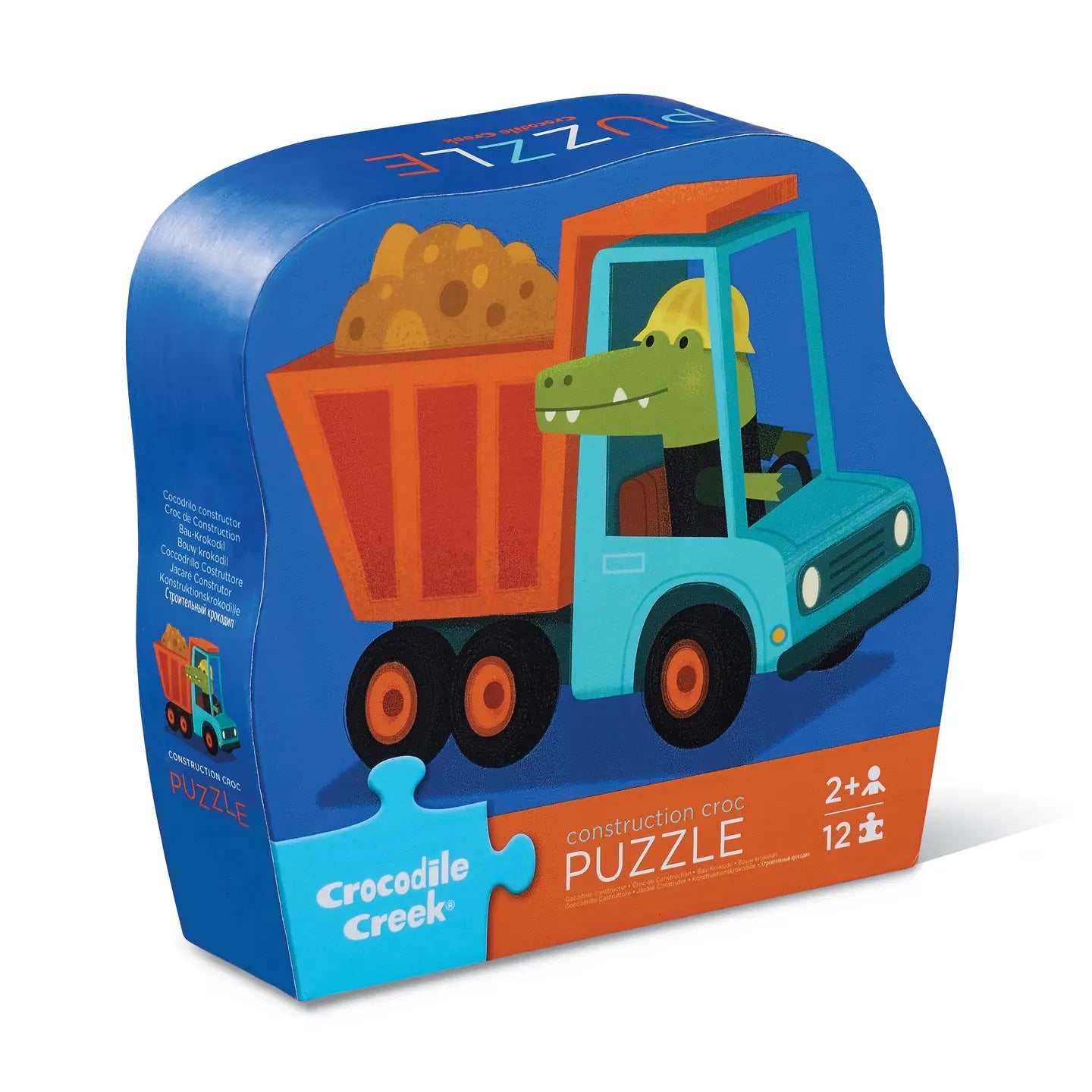 Crocodile Creek - 12 pc Mini Shaped Box Puzzle - Construction Croc