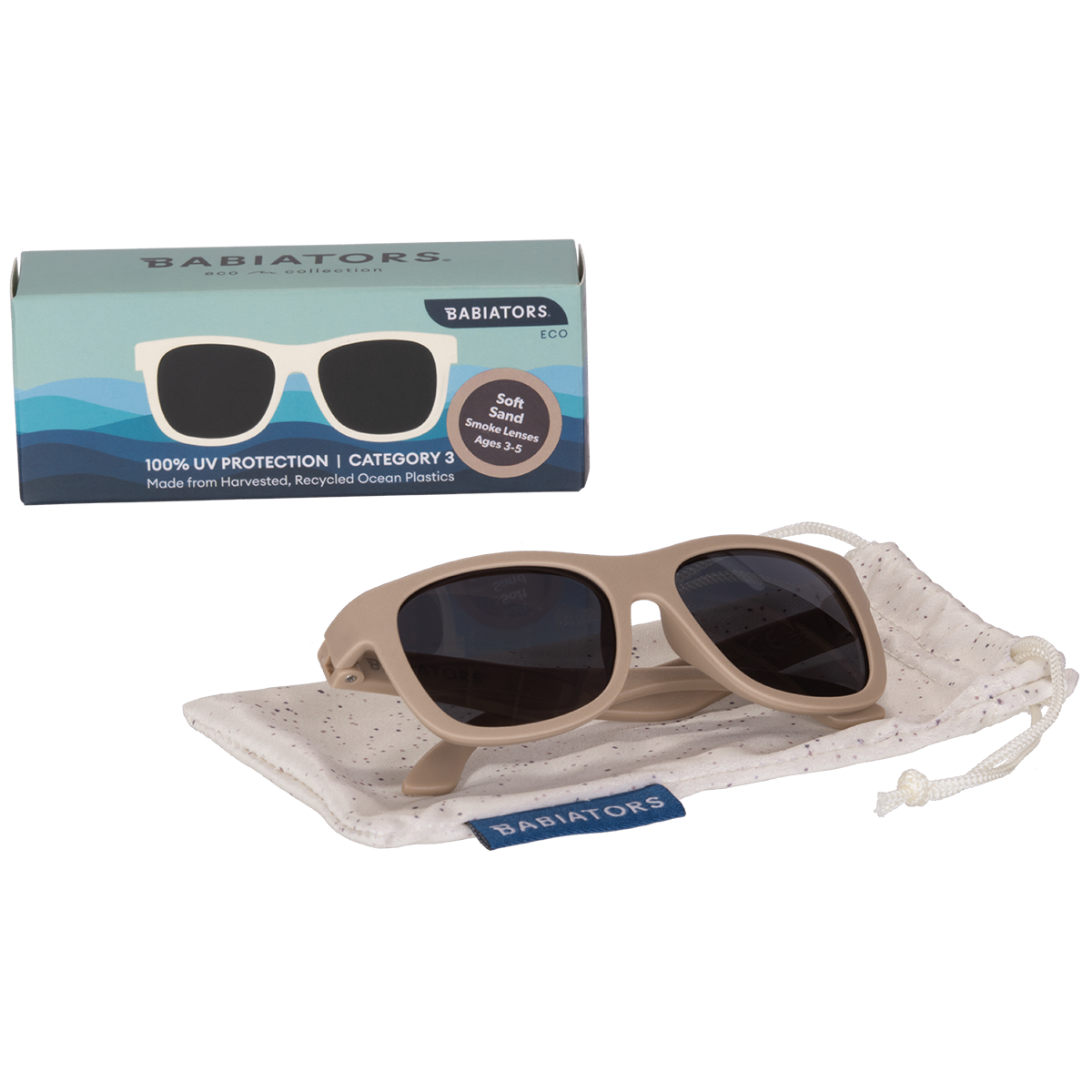 Babiators - Kids Eco Collection: Navigator Sunglasses in Soft Sand | 0-2