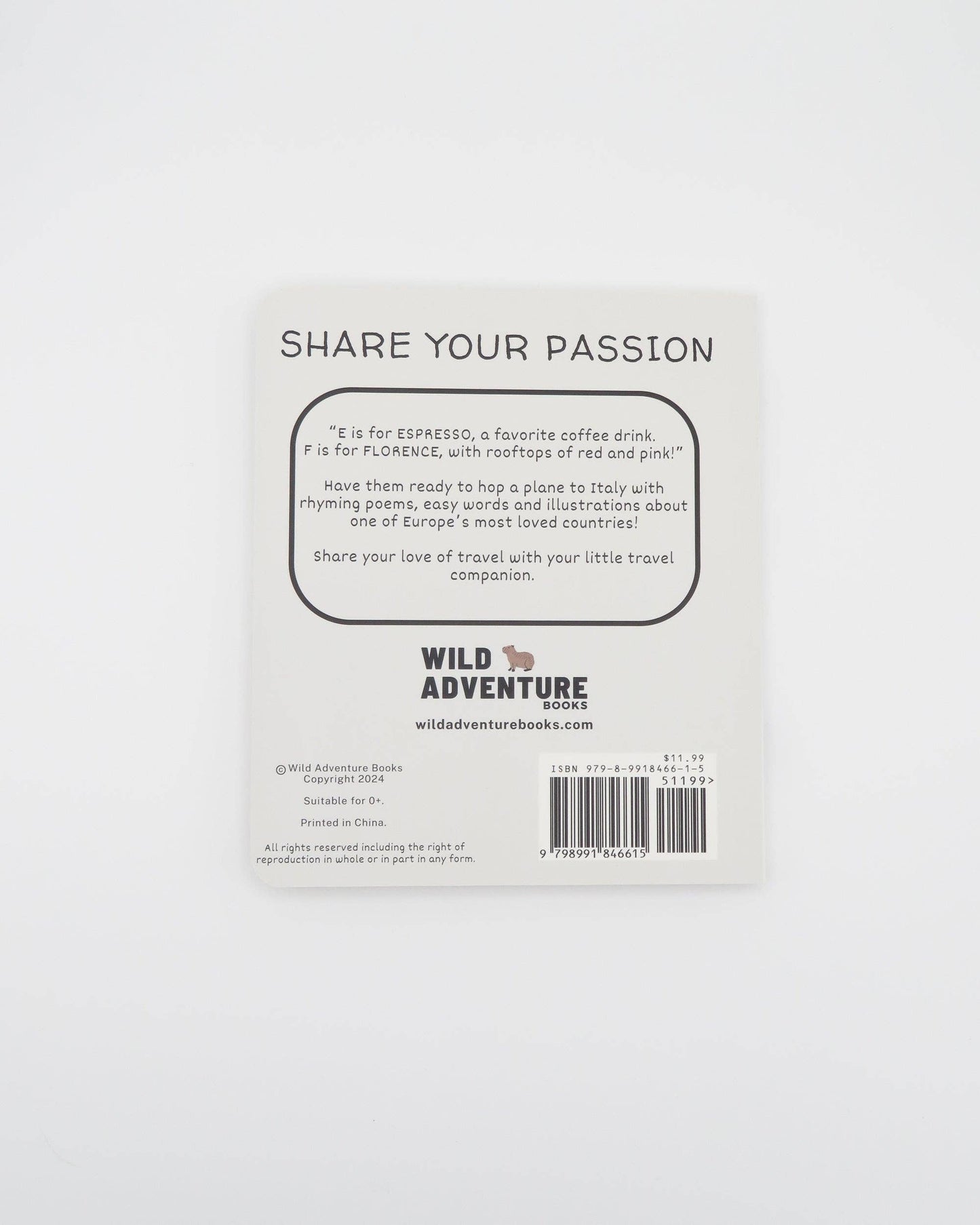 Wild Adventure Books - ABC's of Italy Book