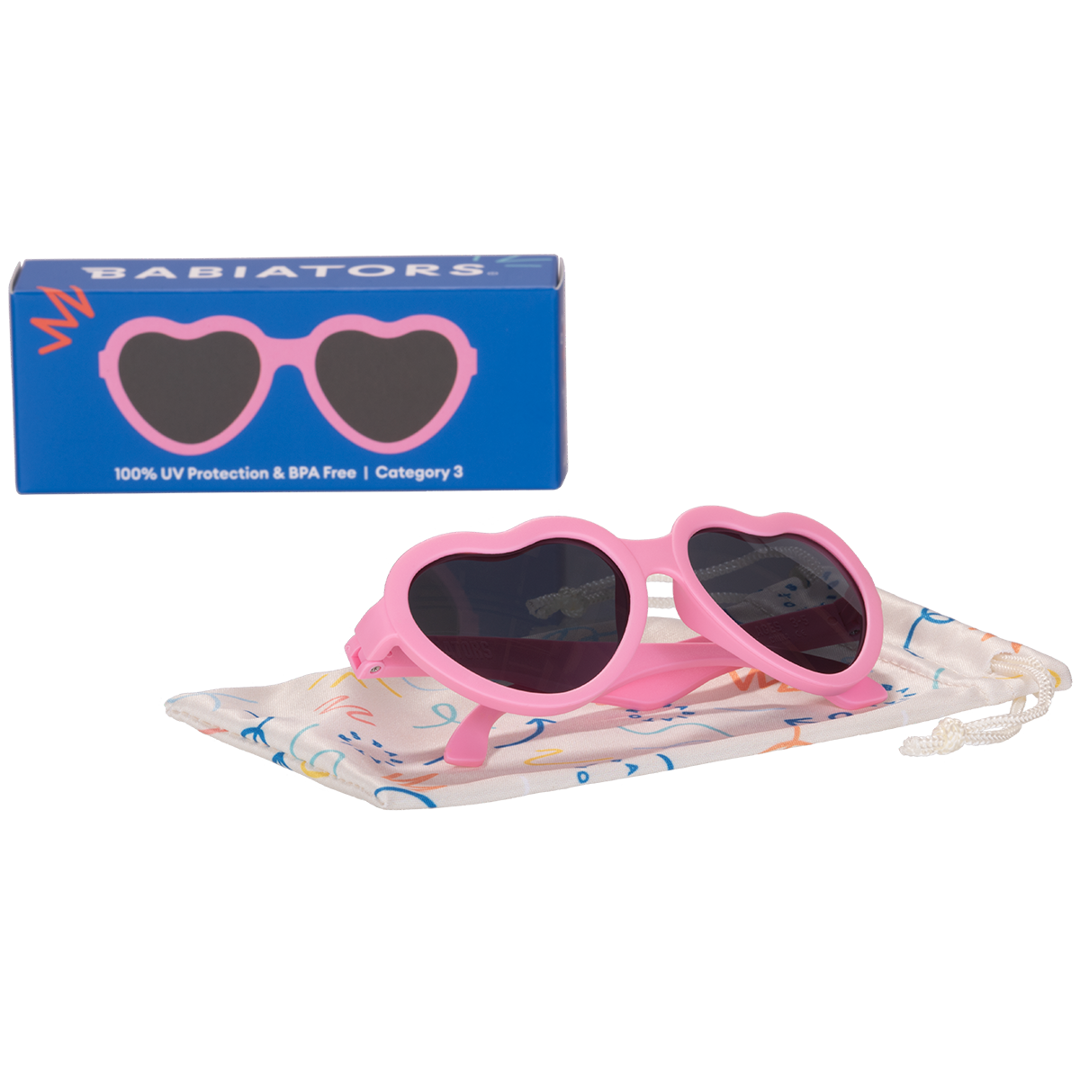 Babiators - Bubble Gum Pink Hearts Kid and Baby Sunglasses: Hearts