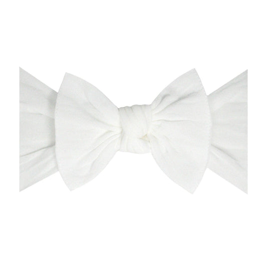 Baby Bling Bows - THE KNOT Soft nylon headband: white