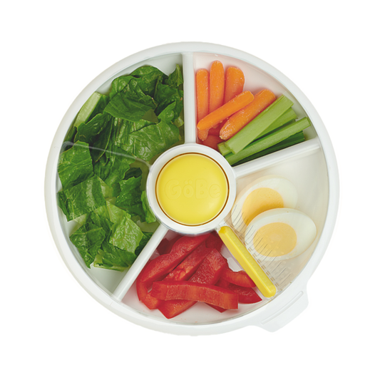 GöBe Kids - GoBe Kids Large Snack Spinner Slide, Travel Snack Box: Lemon Yellow