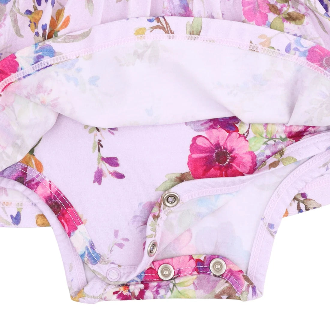 Angel Dear - Dahlia Floral Long Sleeve Ruffle Bodysuit Dress