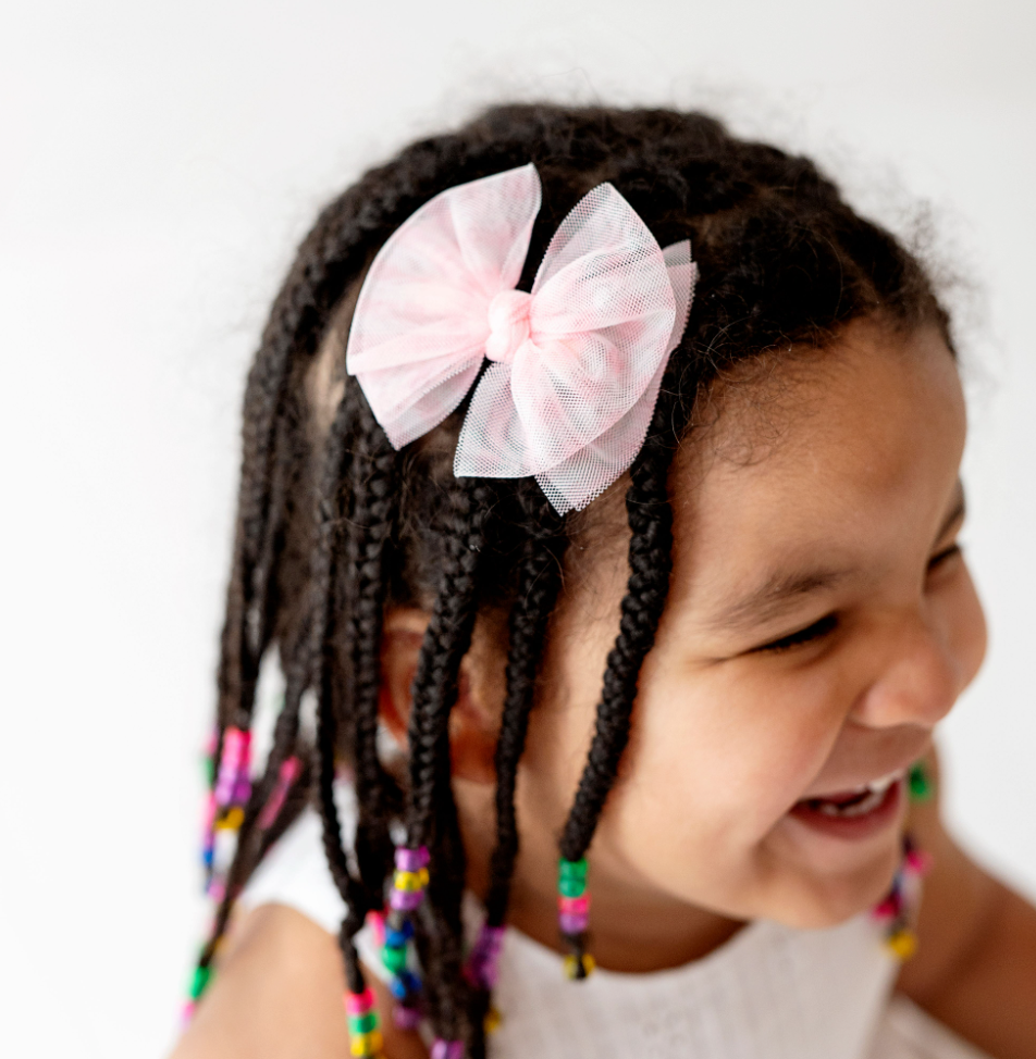 Baby Bling Bows - Baby Bling® 2-Pack Tulle Baby FAB® hair bow clips: Pink Multi Star