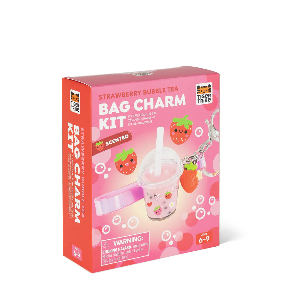 Tiger Tribe - Bag Charm Kit - Strawberry Bubble Tea