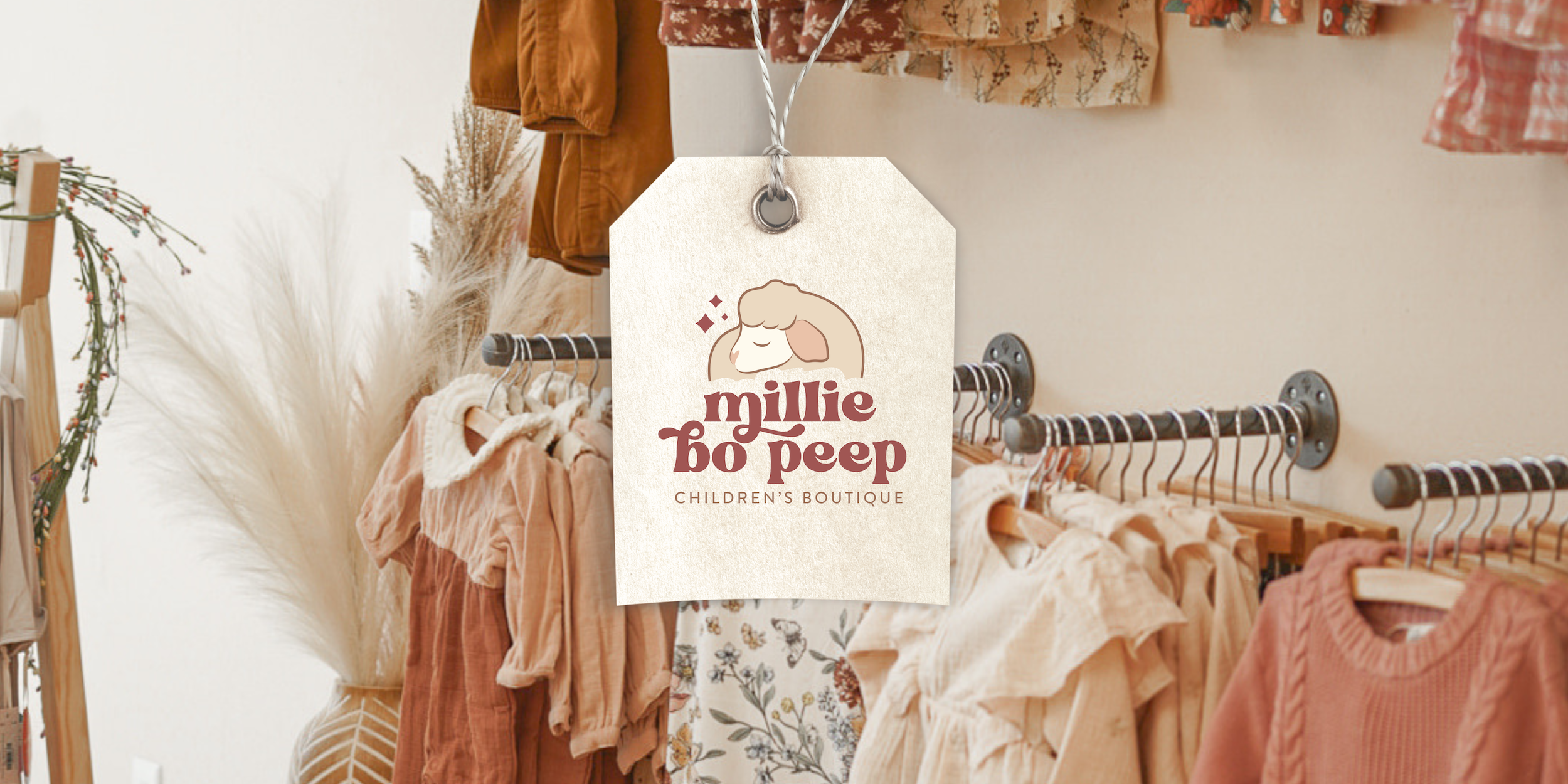 Clothing racks with a Millie Bo Peep tag 