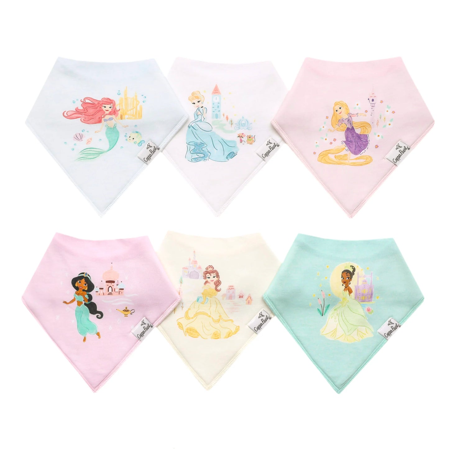 Copper Pearl - Disney Princess Bandana Bib Set (6-pack)