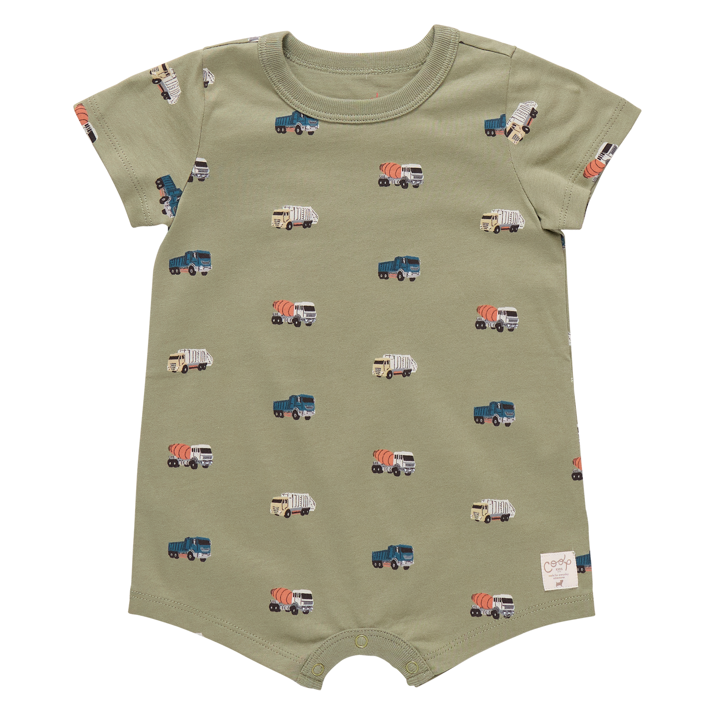 Coop Kids by Pink Chicken - Baby Adventure Romper in Trucks