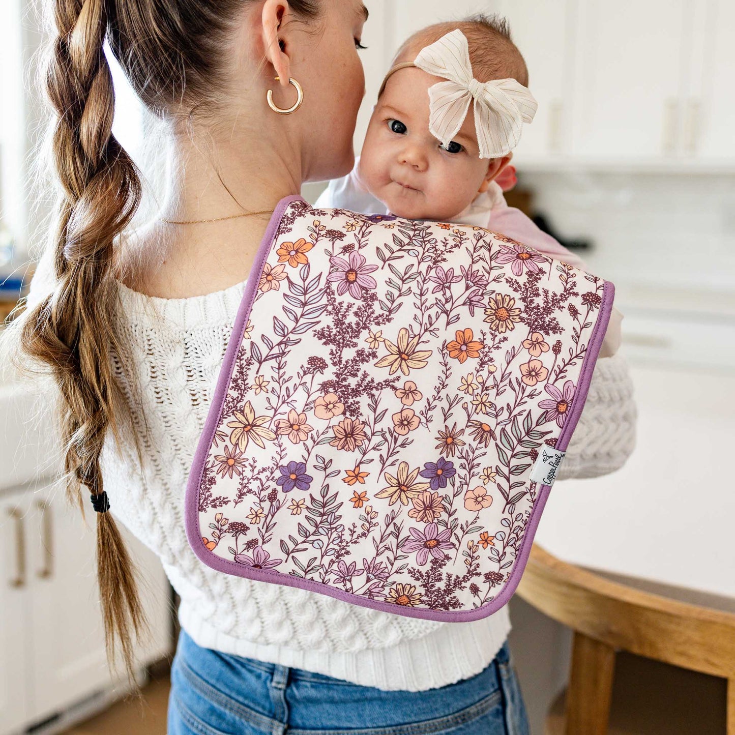 Copper Pearl - Flora Burp Cloth Set (3-Pack)