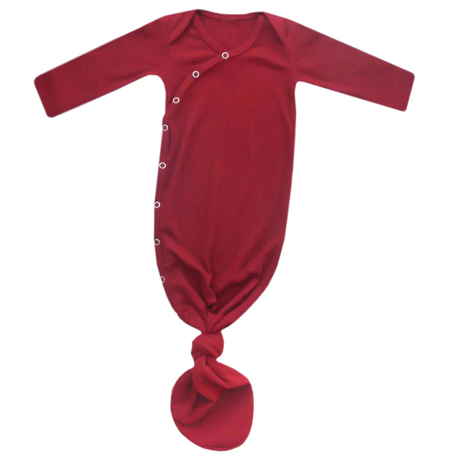 Copper Pearl - Cranberry Rib Knit Knotted Gown
