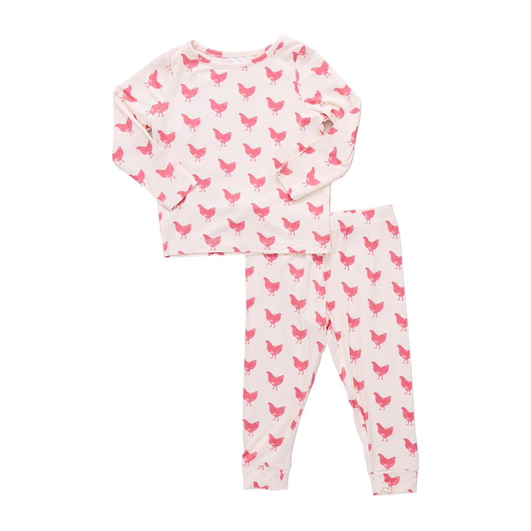 Pink Chicken - Bamboo PJ Set - Pink Chickens