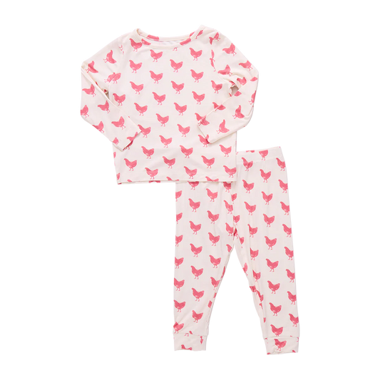 Pink Chicken - Bamboo PJ Set - Pink Chickens