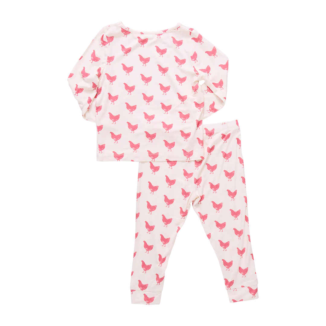 Pink Chicken - Bamboo PJ Set - Pink Chickens