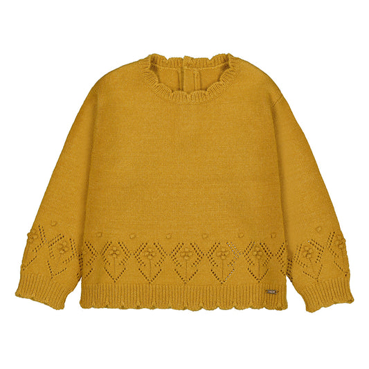 Mayoral - Openwork Knit Sweater - Honey Heather