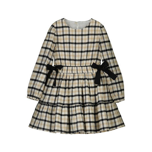 Mayoral - Plaid Dress w/ Bow Details