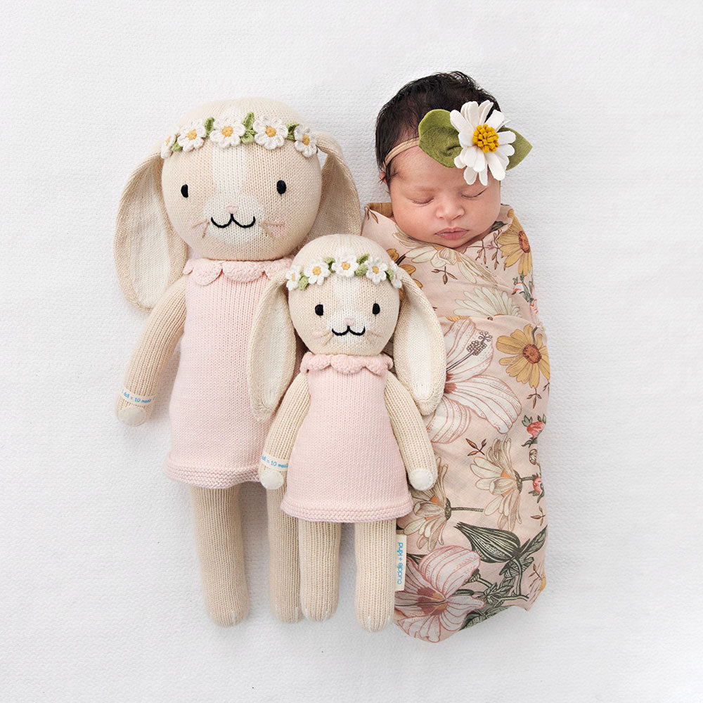 cuddle + kind - Blush Hannah the Bunny Handknit Dolls