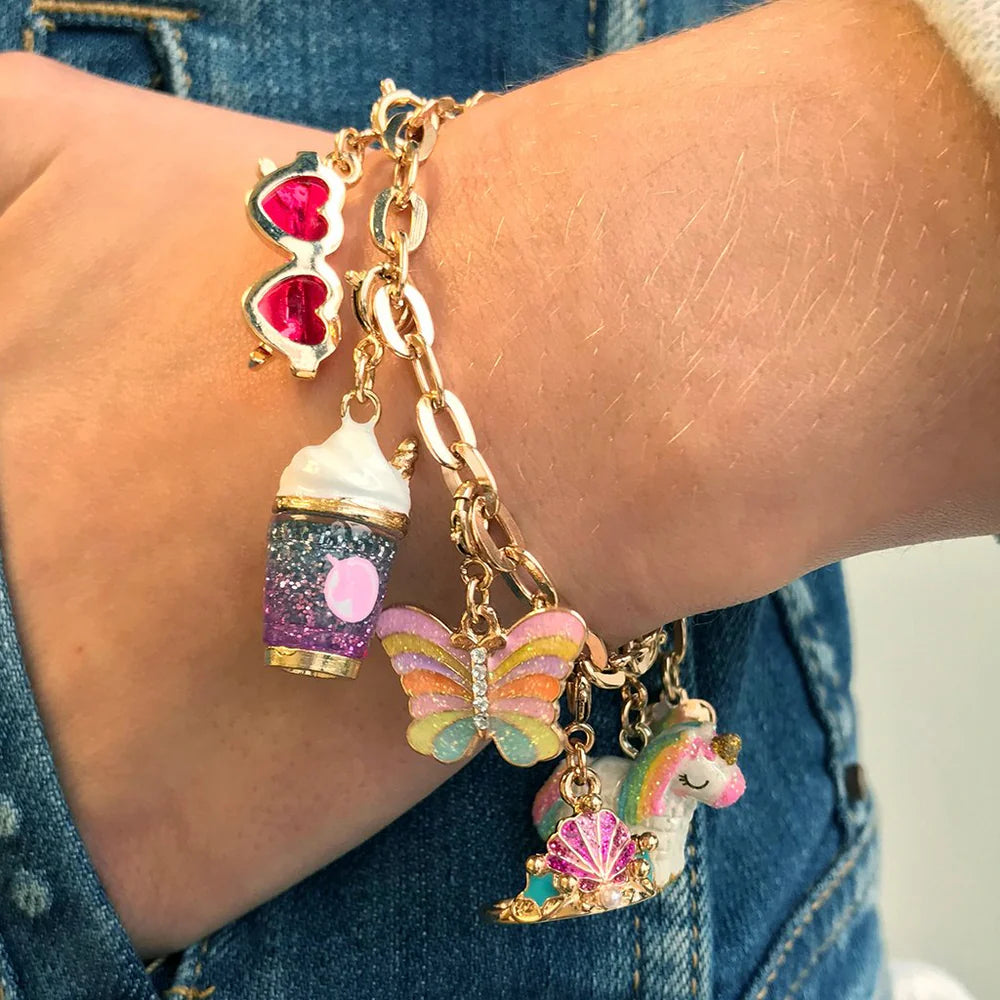 High IntenCity - Charm It! Gold Chain Bracelet