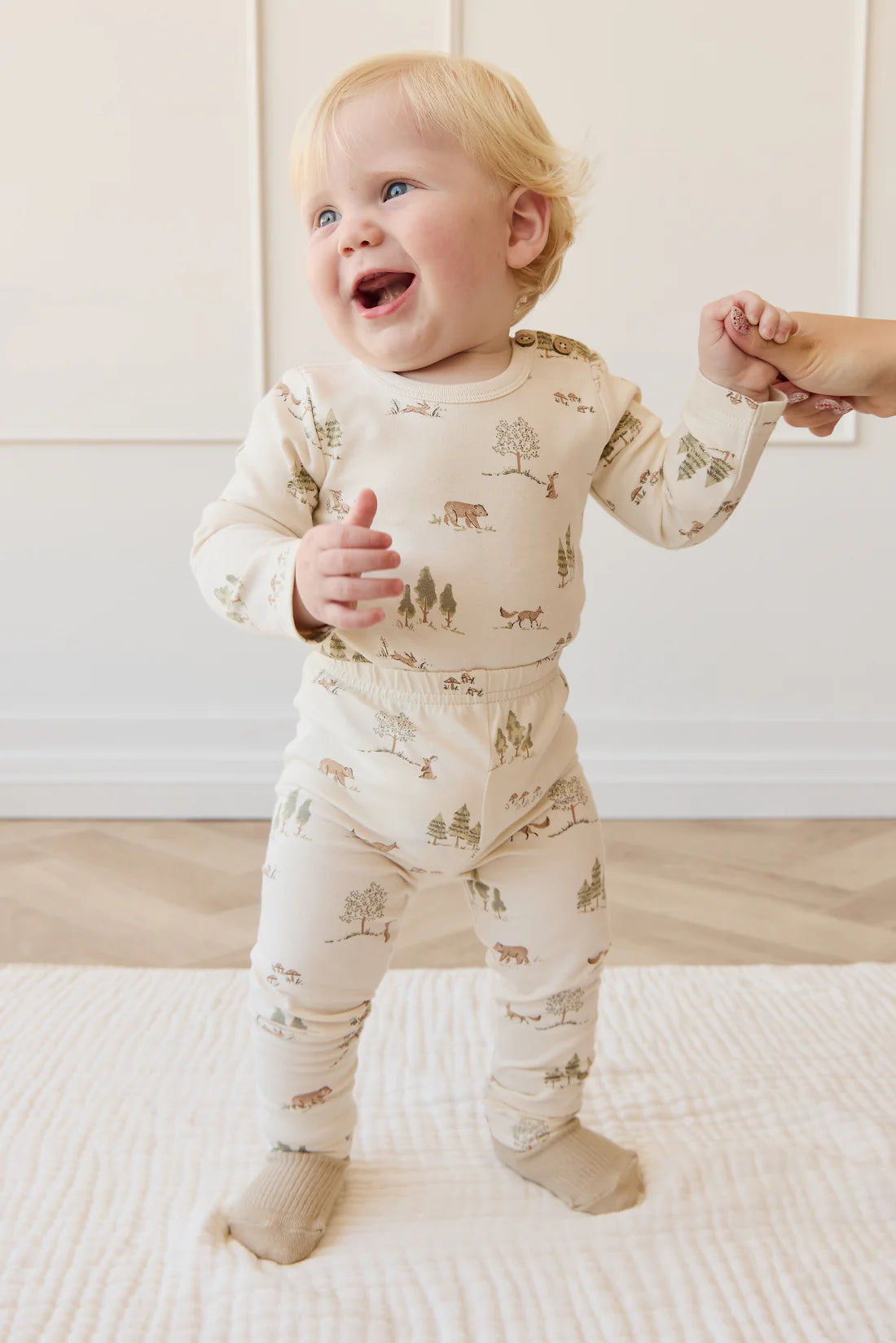 Jamie Kay - Organic Cotton Fernley Bodysuit & Everyday Legging Set - Pine Forest Friends