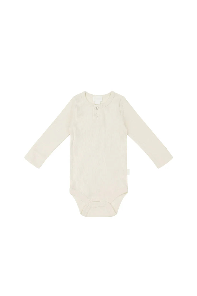 Jamie Kay - Organic Cotton Modal Long Sleeve Bodysuit - Parchment