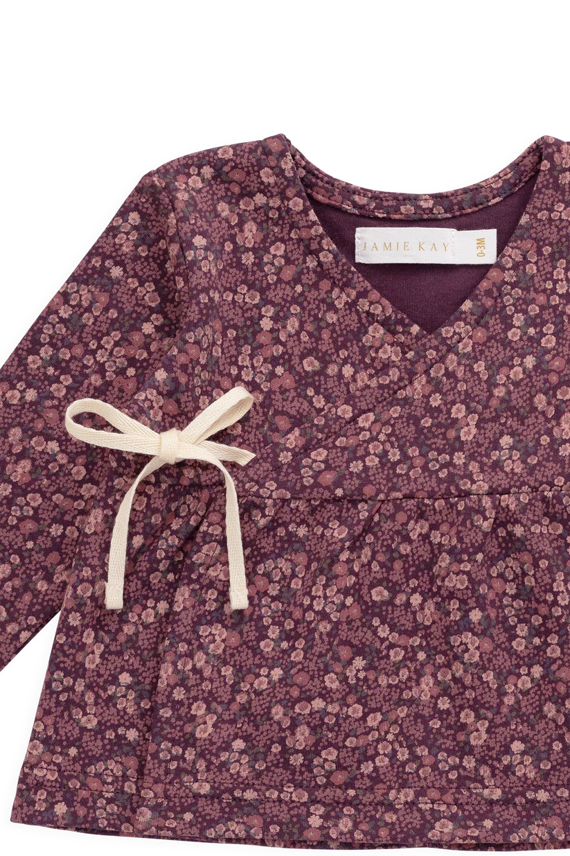 Jamie Kay - Organic Cotton Clemence Wrap Top - Fig Floral