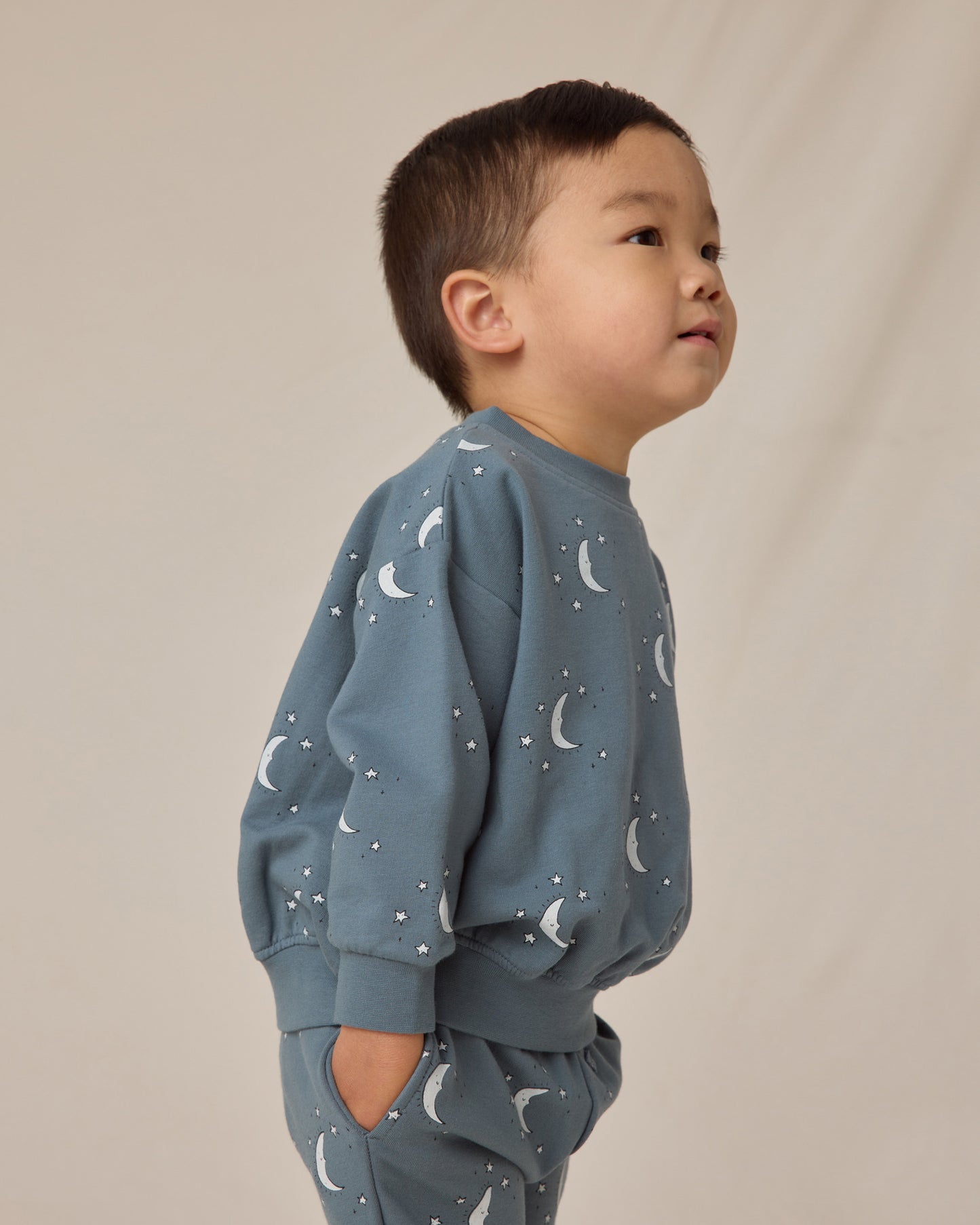 Quincy Mae - Relaxed Fleece Sweatshirt + Sweatpant Silver Moons