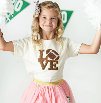 Sweet Wink - Football Love Patch Short Sleeve T-Shirt - Natural