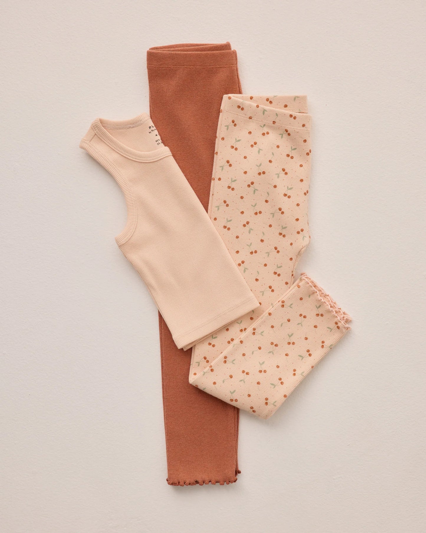 Rylee + Cru - Ribbed Legging Set || Cherries, Poppy